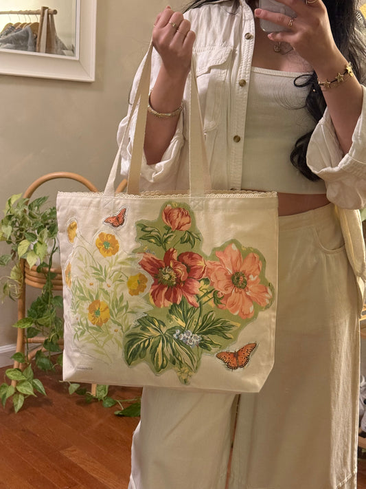 appliqué tote (garden #2)
