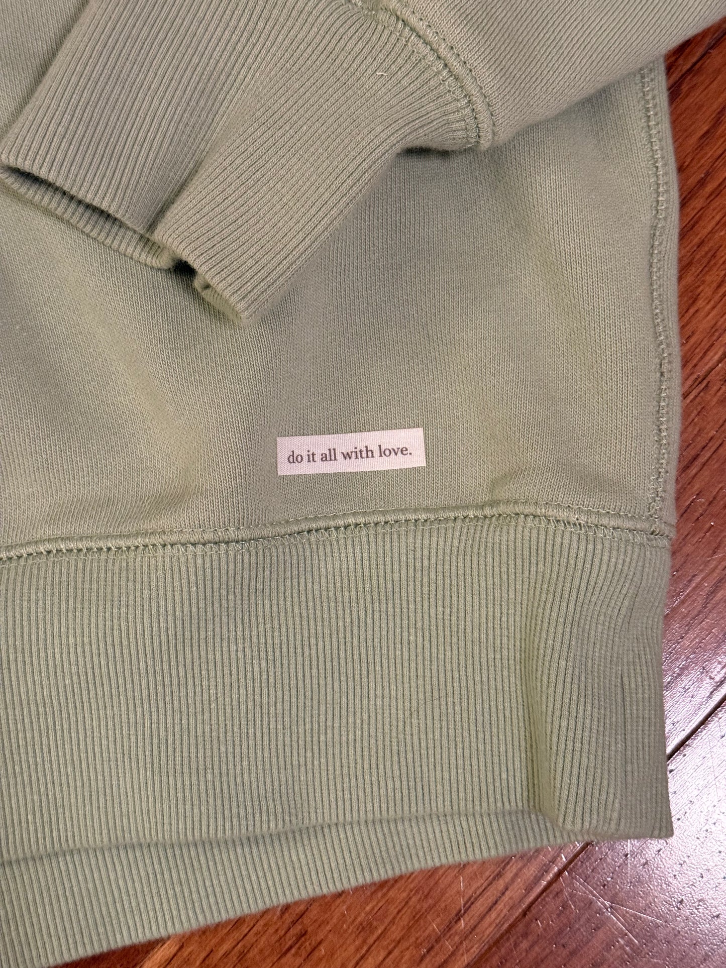 appliqué sweater (sage tulip)