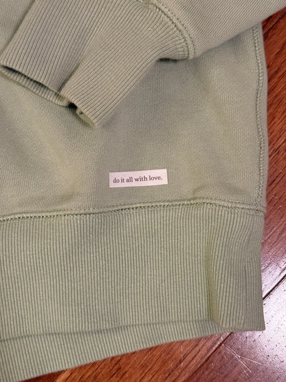 appliqué sweater (sage tulip)