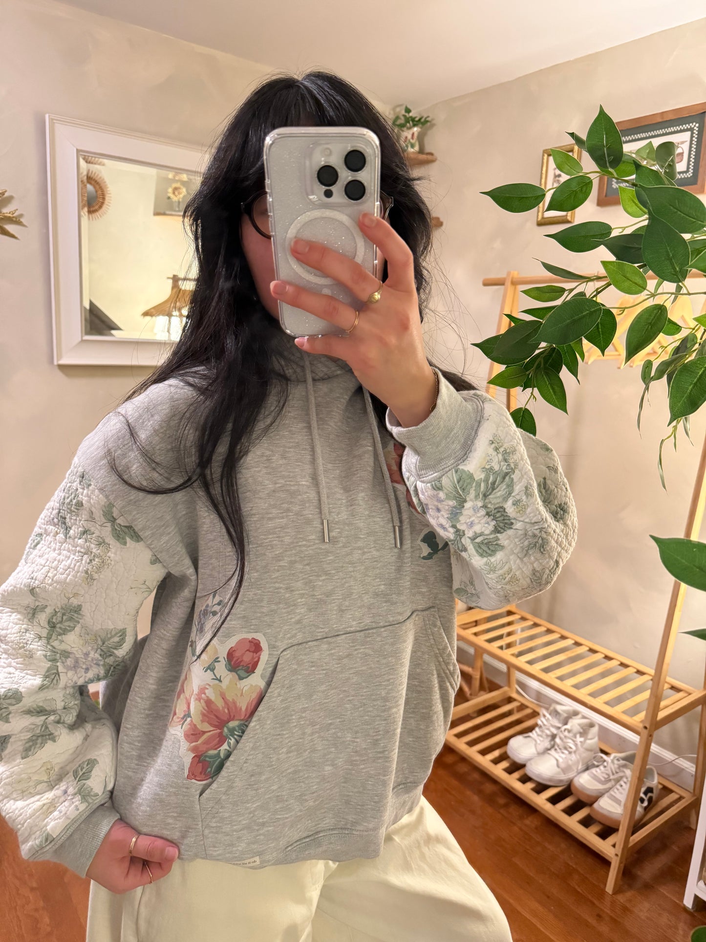 appliqué hoodie (summer rose)