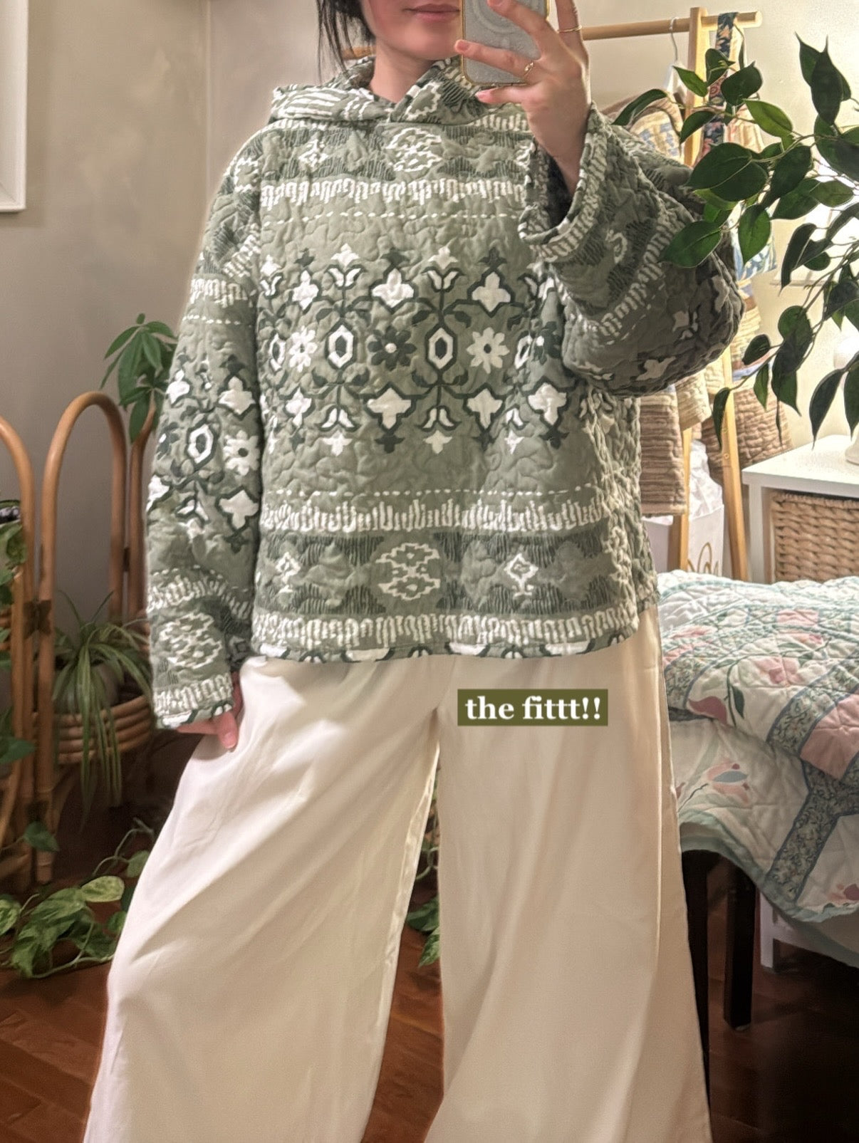 hoodie (mossy folk print)