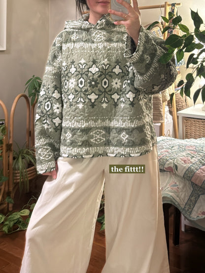 hoodie (mossy folk print)