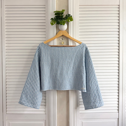 seersucker long sleeve (summer blue)