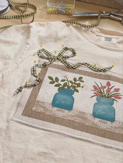 bow crop tee (mason jar bouquets)