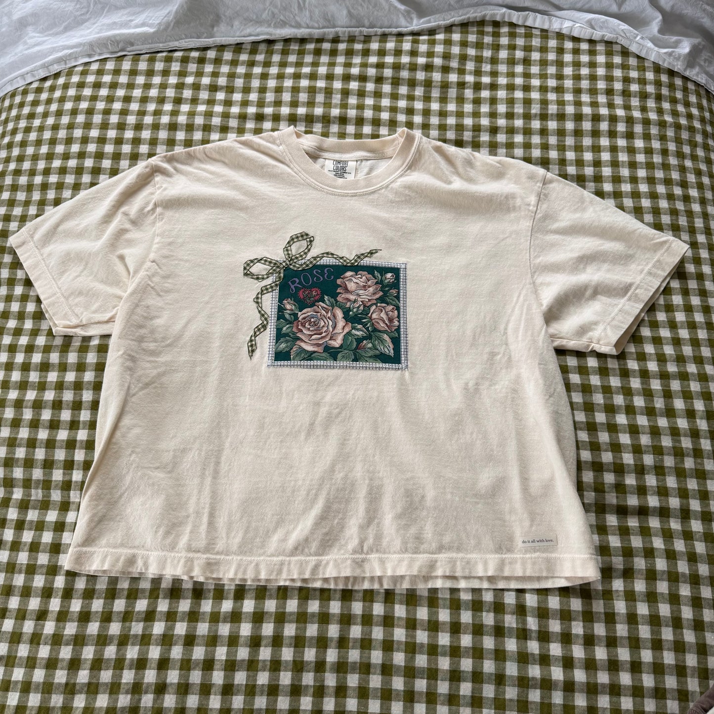 bow crop tee (rose)