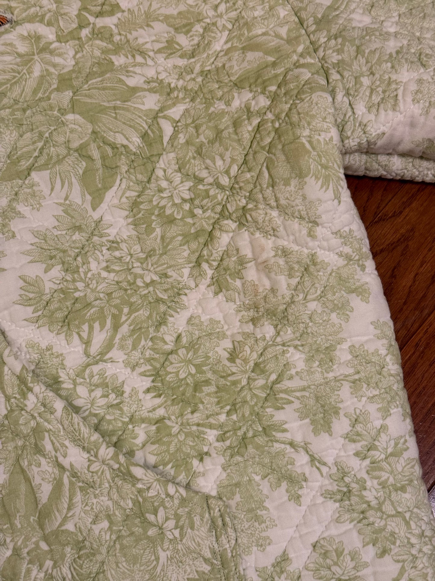 appliqué quilt hoodie (toile garden)