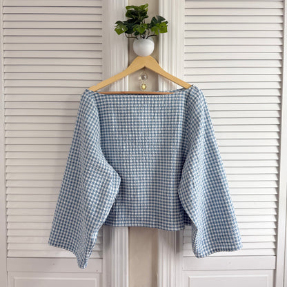 seersucker long sleeve (summer blue)