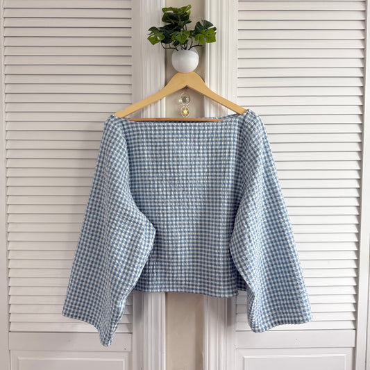 seersucker long sleeve (summer blue)