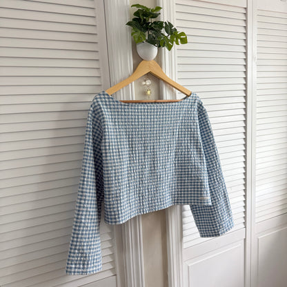 seersucker long sleeve (summer blue)
