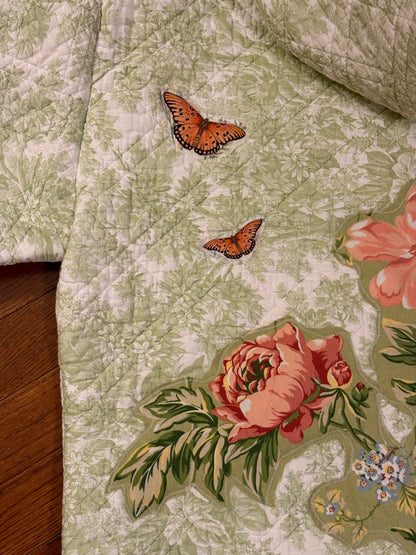 appliqué quilt hoodie (toile garden)