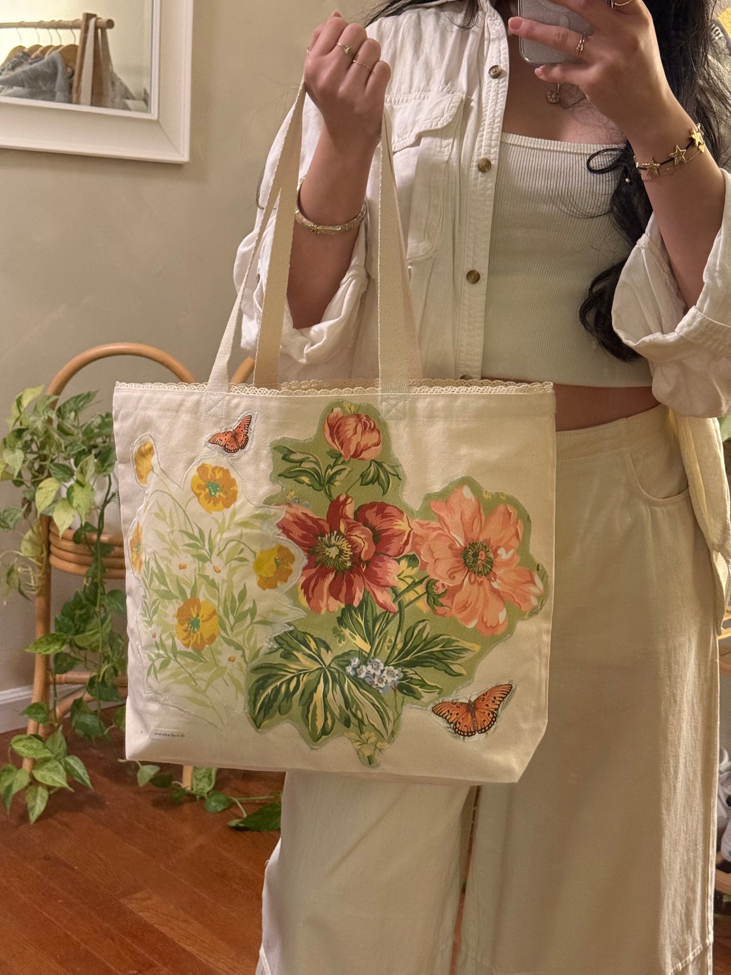 appliqué tote (garden #2)