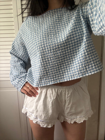 seersucker long sleeve (summer blue)