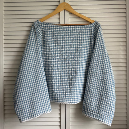 seersucker long sleeve (summer blue)