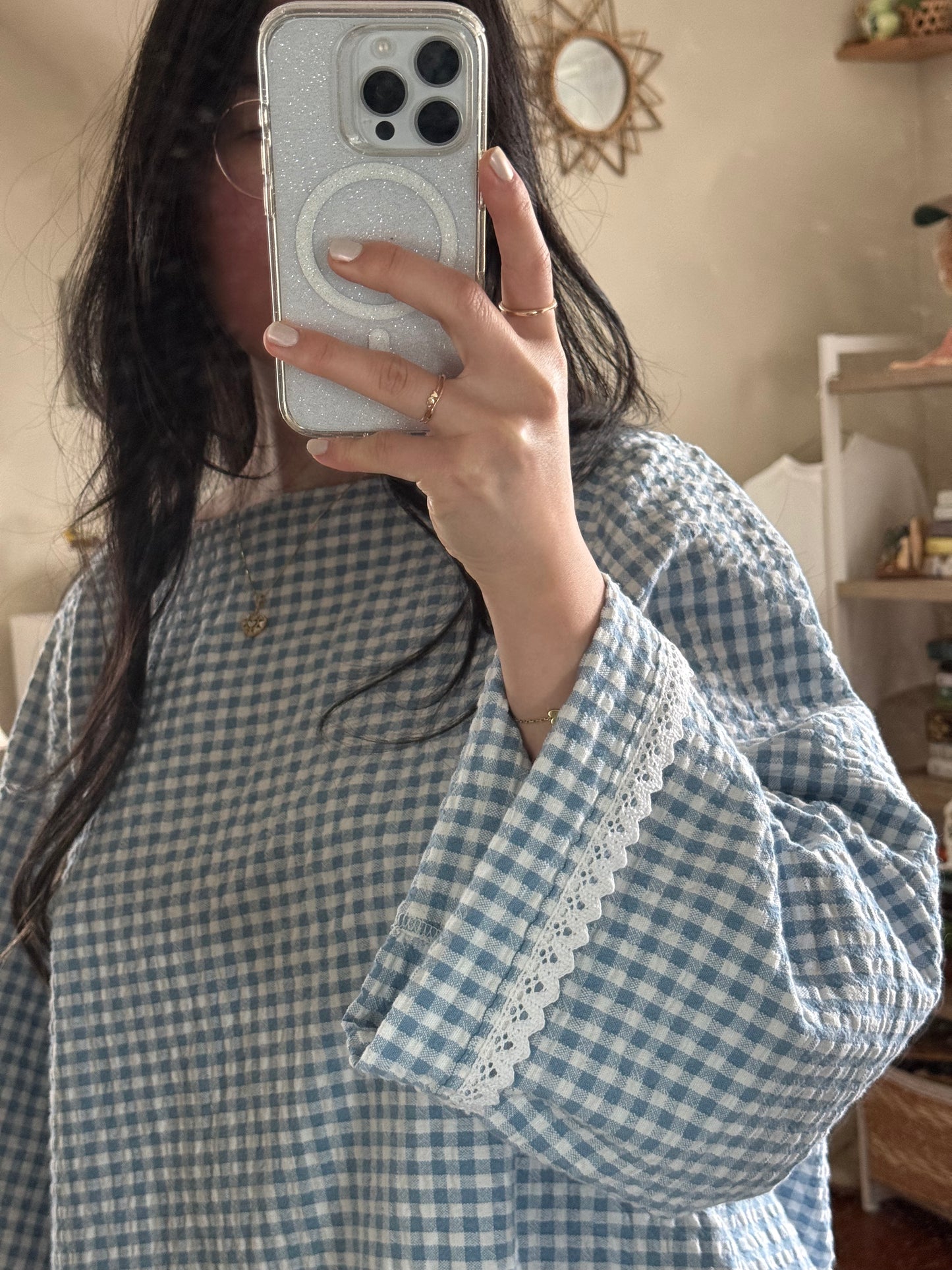 seersucker long sleeve (summer blue)