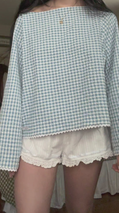 seersucker long sleeve (summer blue)