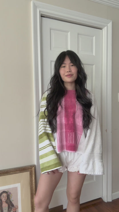 towel hoodie (strawberry matcha)