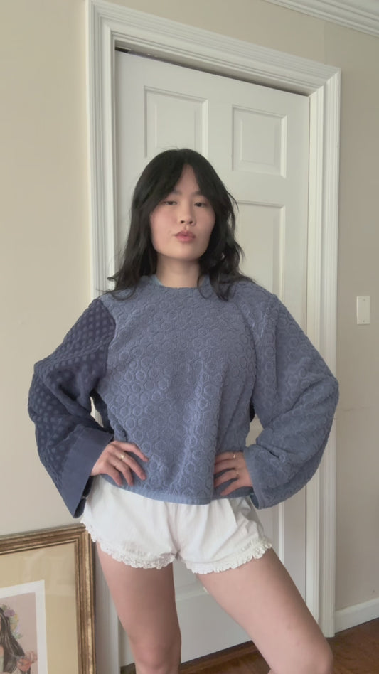 towel hoodie (true blue)