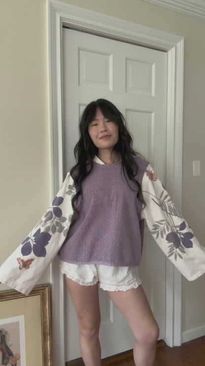 towel hoodie (lavender butterfly)