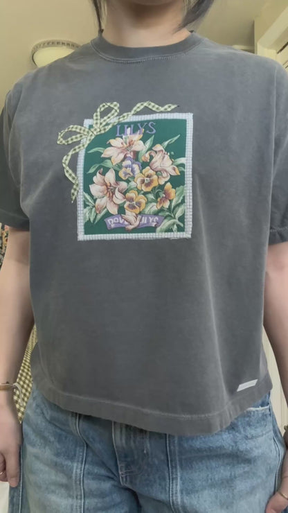 bow crop tee (lily)