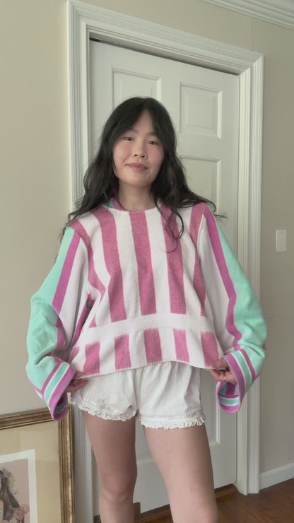 towel hoodie (candy stripe)